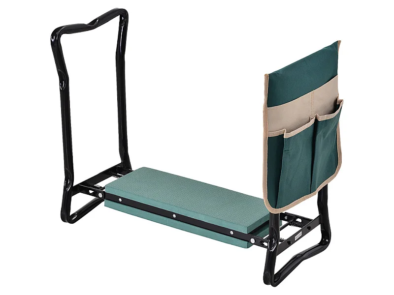 Tabouret de jardin agenouilloir SIMONE vert et noir