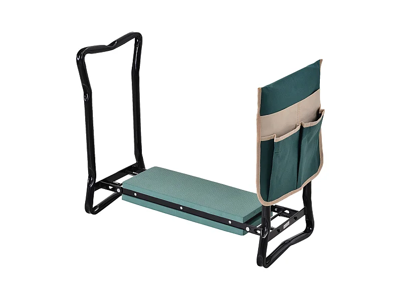 Tabouret de jardin agenouilloir SIMONE vert et noir