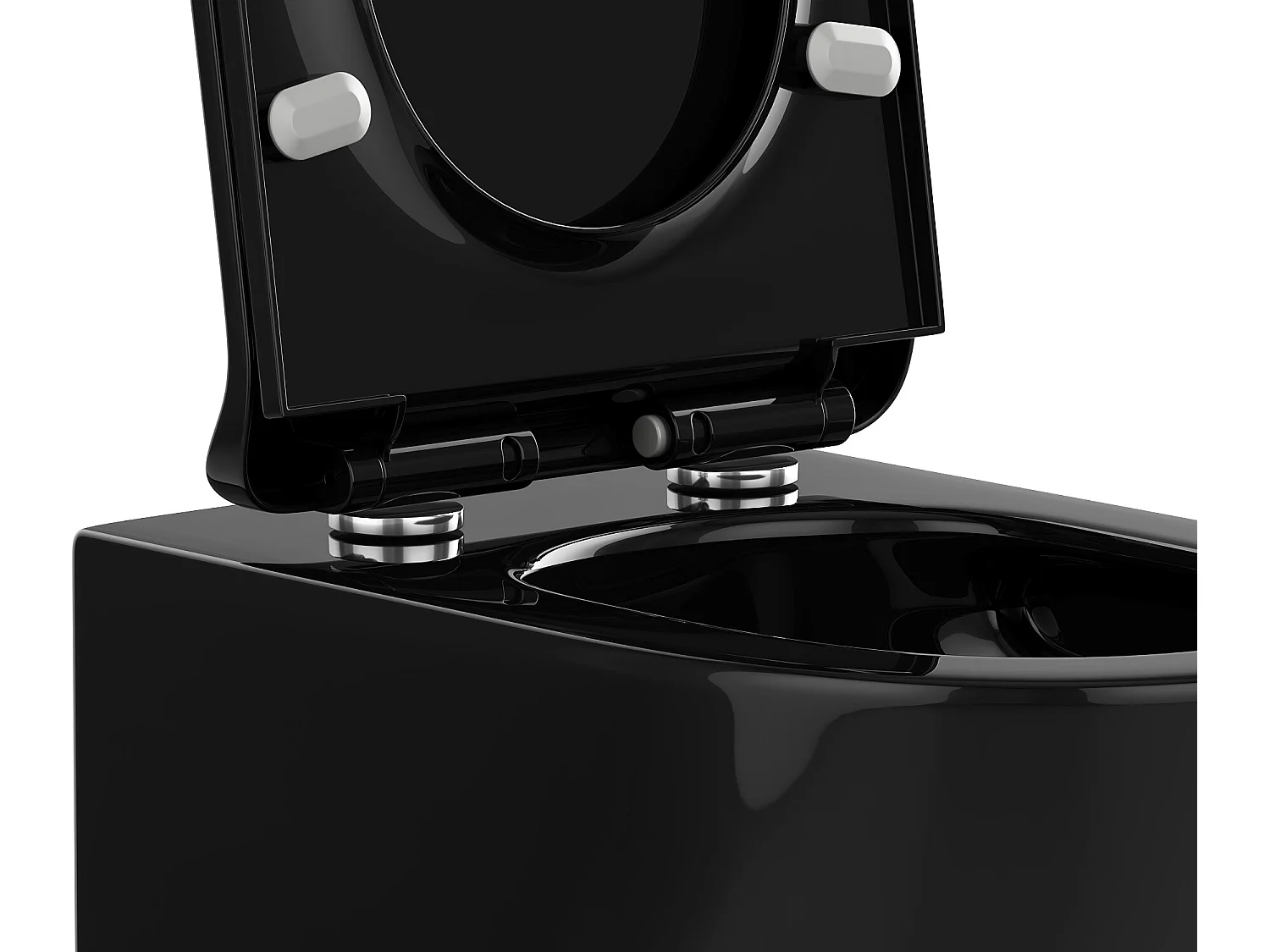 Pack WC suspendu noir brillant avec bâti-support et plaque de déclenchement - JAVOINE