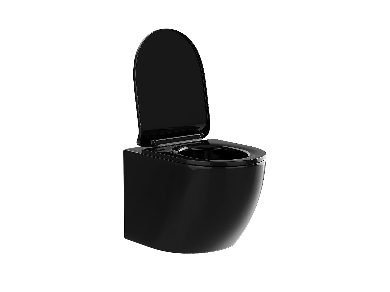Pack WC suspendu noir brillant avec bâti-support et plaque de déclenchement - JAVOINE