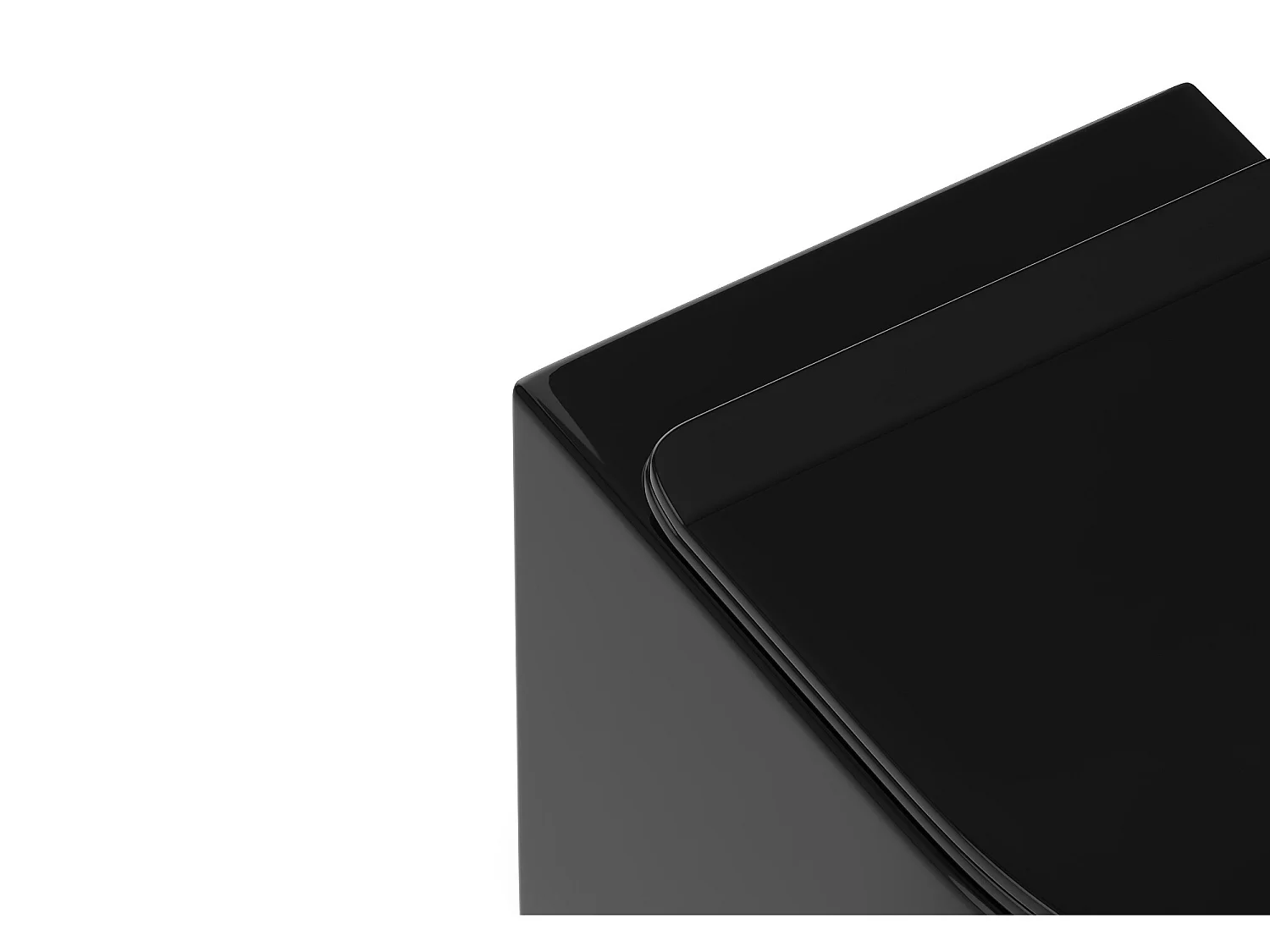 Inodoro flotante negro brillante con bastidor y placa de accionamiento - JAVOINE