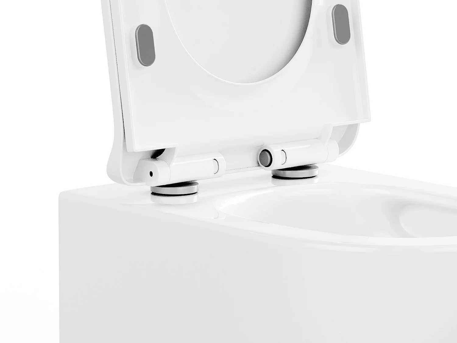 Set voor glanzend witte hang-wc met voorwandsysteem en bedieningsplaat - JAVOINE