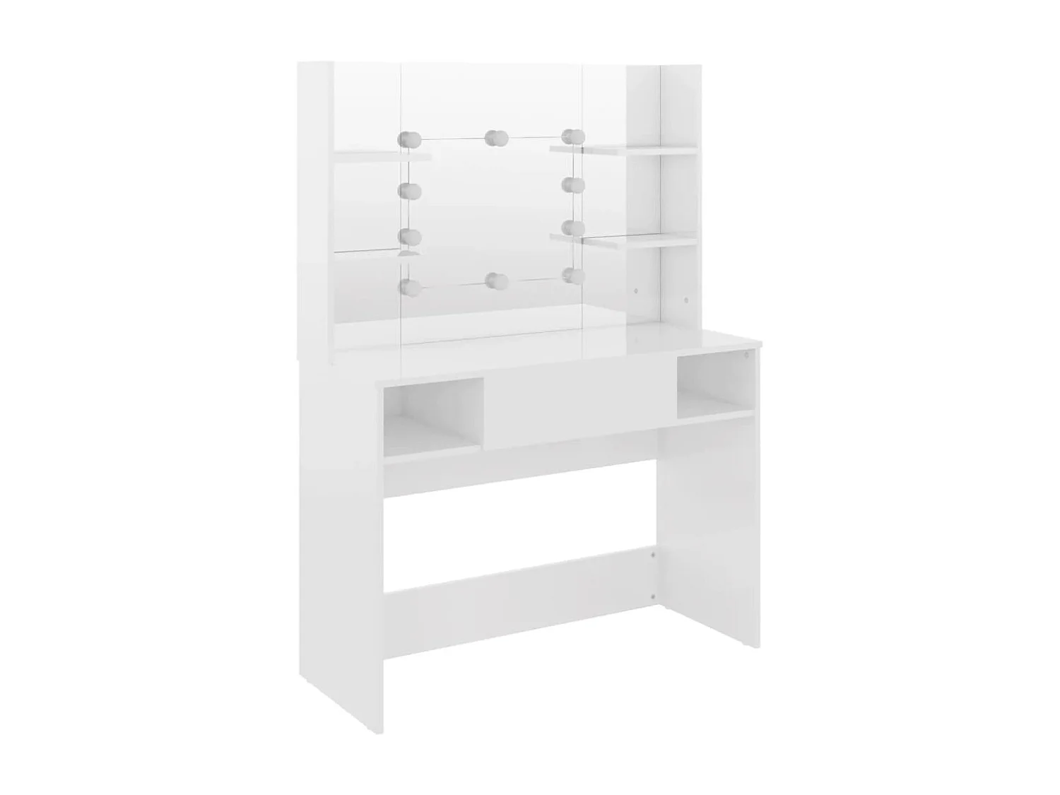 Table de maquillage avec effet bois blanche 100 x 40 x 135 cm 02_0006277