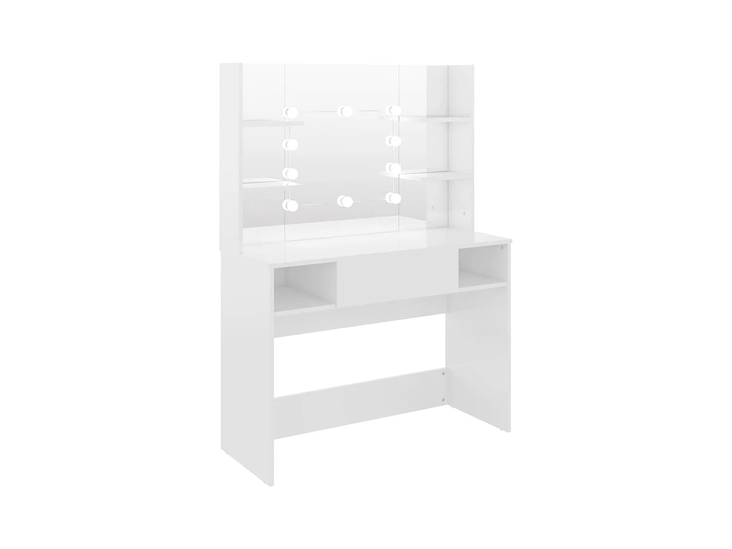Tavolo trucco con illuminazione LED 100 x 40 x 135 cm MDF bianco lucido 02_0006277
