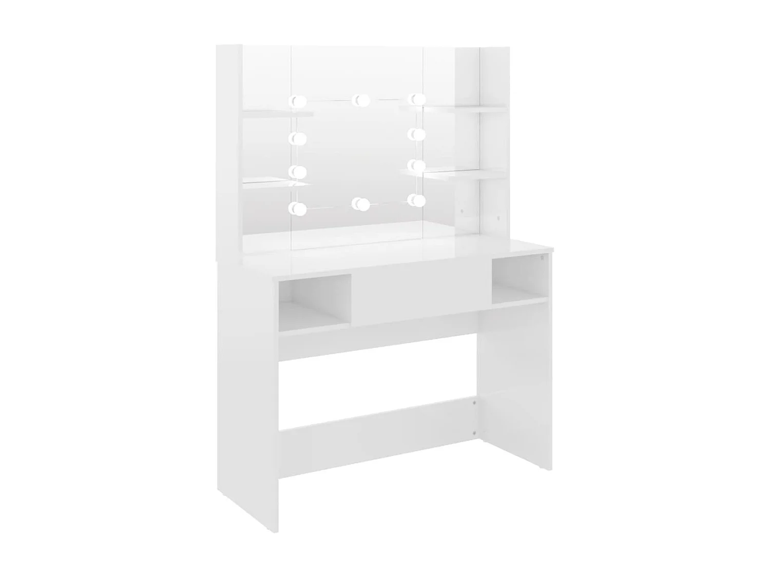 Table de maquillage avec effet bois blanche 100 x 40 x 135 cm 02_0006277