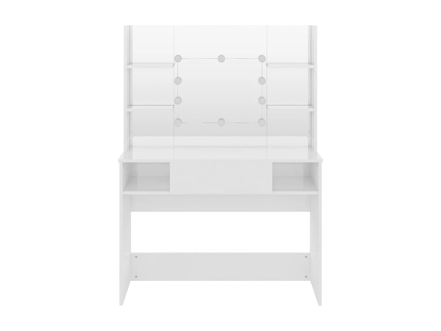 Table de maquillage avec effet bois blanche 100 x 40 x 135 cm 02_0006277