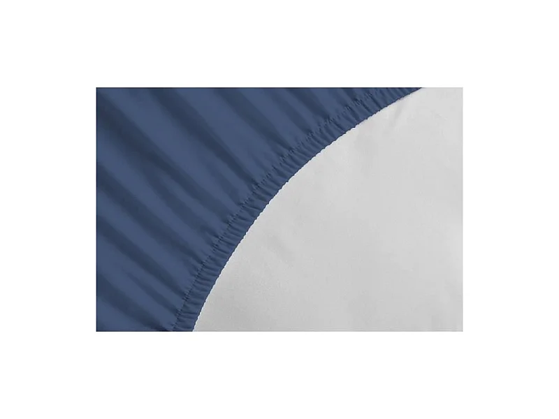 Drap housse - 140 x 190 + 25 cm - 100% coton - Bleu