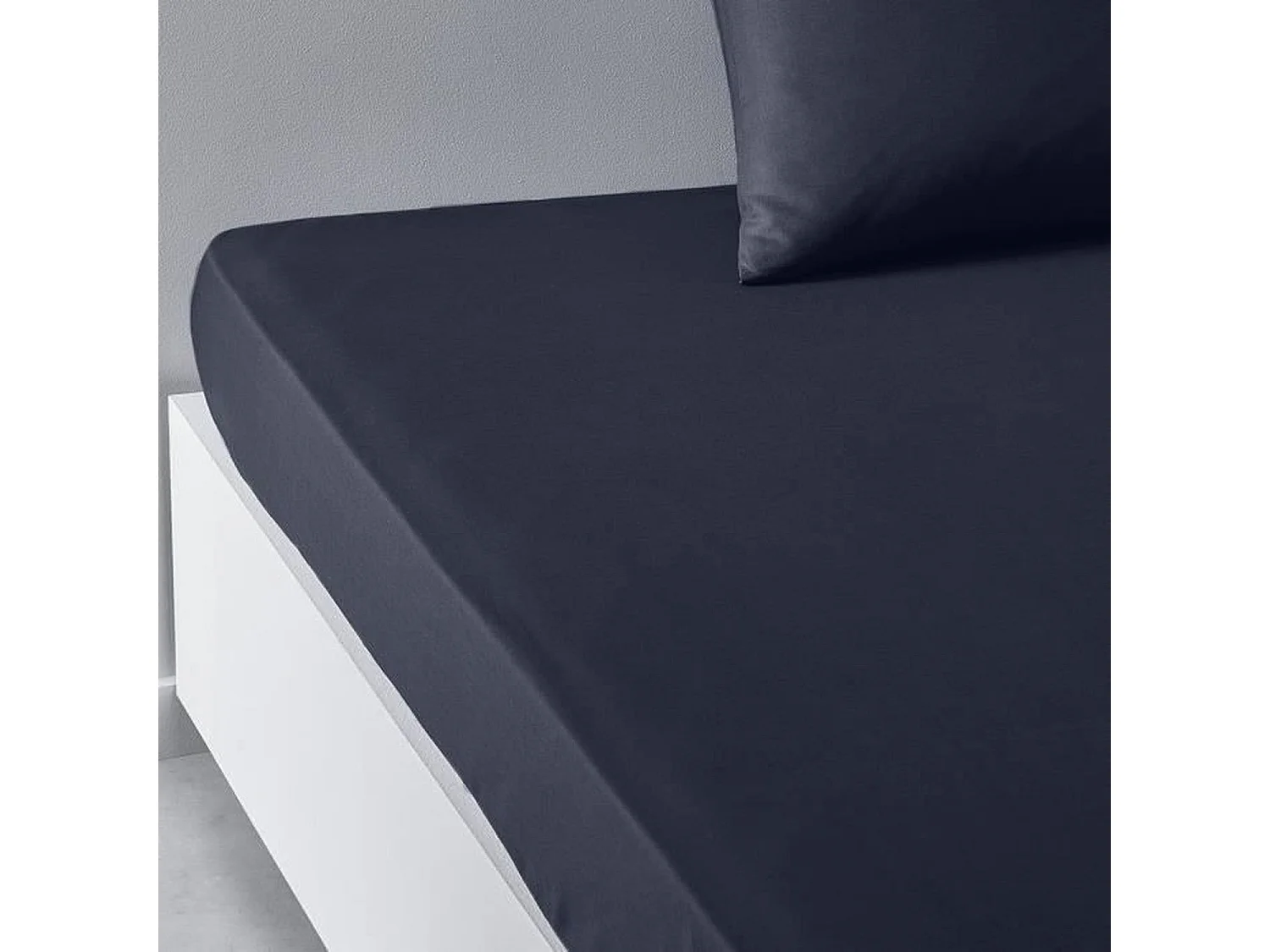 Drap housse uni navy 140 x 190 cm