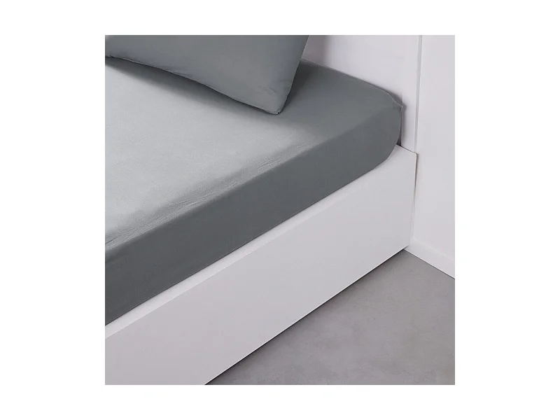 Drap inférieur réglable 100% coton qualité 144 fils, en couleurs unies. Acier 160x200cm