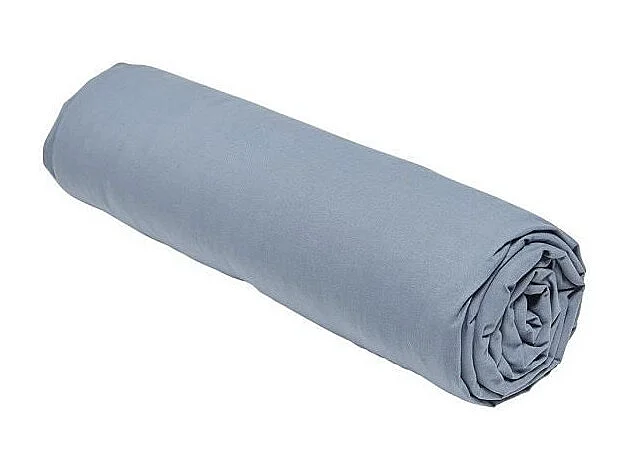 Drap inférieur réglable 100% coton qualité 144 fils, en couleurs unies. Denim 135x200cm