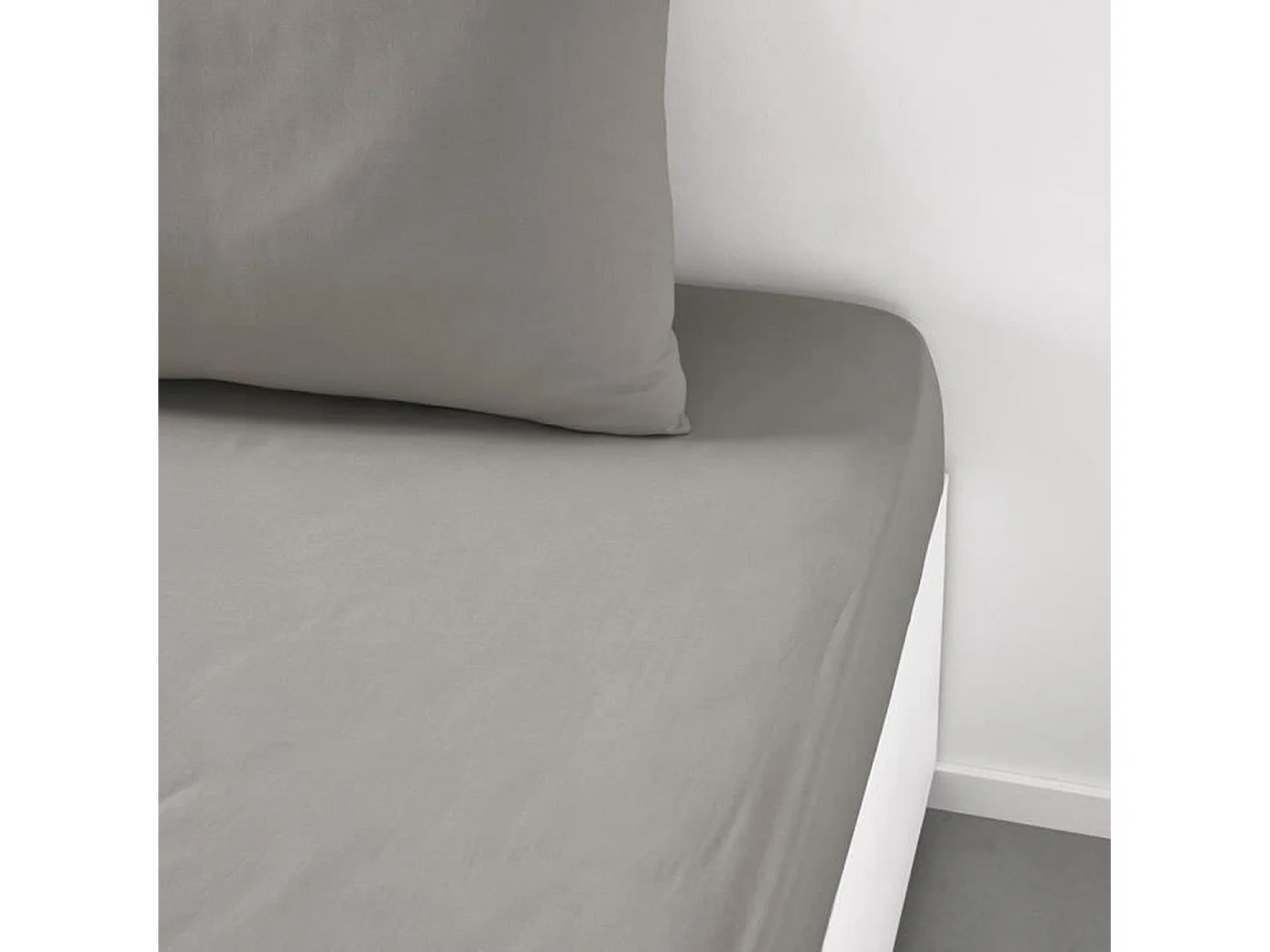 Drap housse - 140 x 190 cm uni - Dune