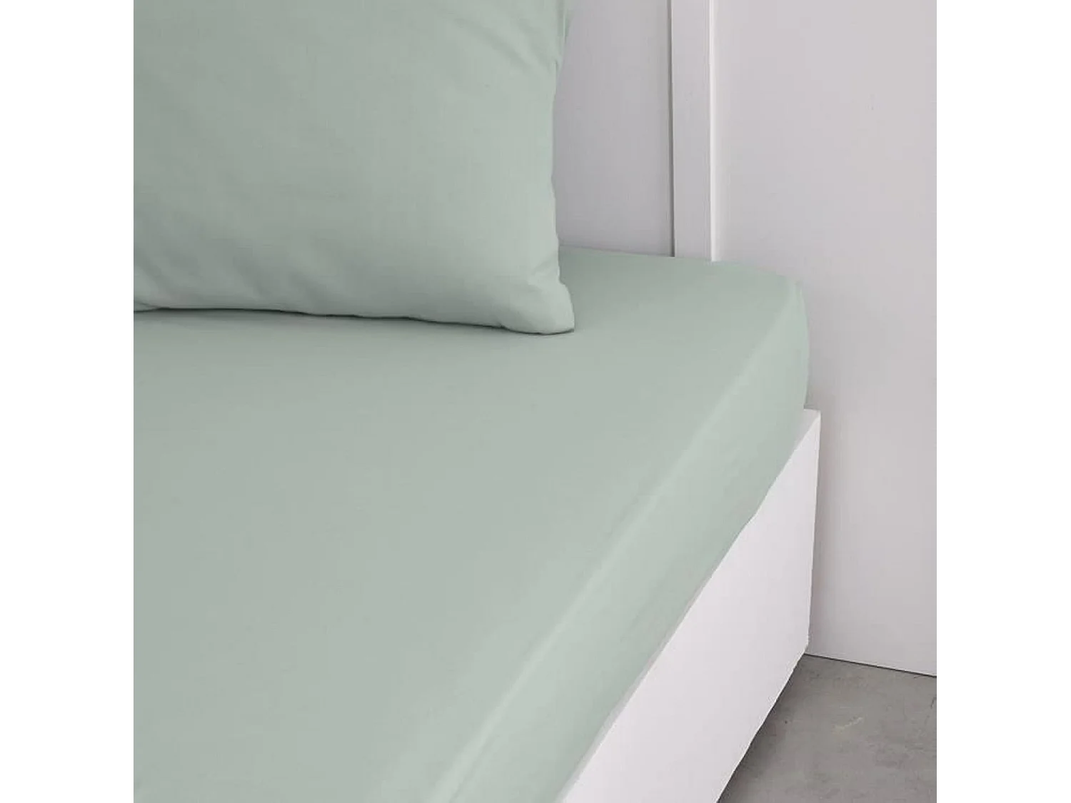 Spannbettlaken – 160 x 200+30 cm, einfarbig – Seladon