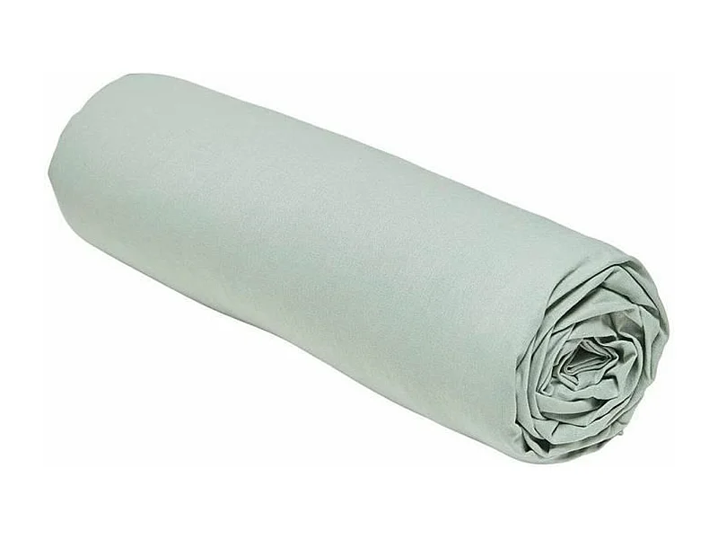 Drap housse uni celadon 160 x 200+23 cm