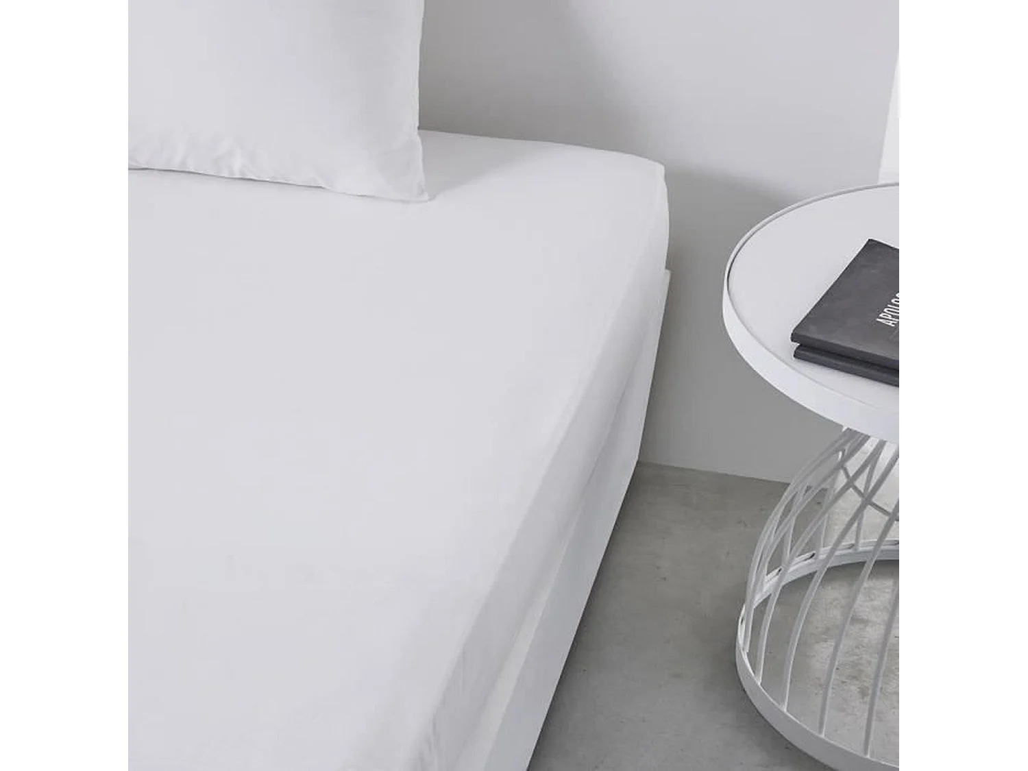 Drap housse - 140 x 190 cm uni - Craie