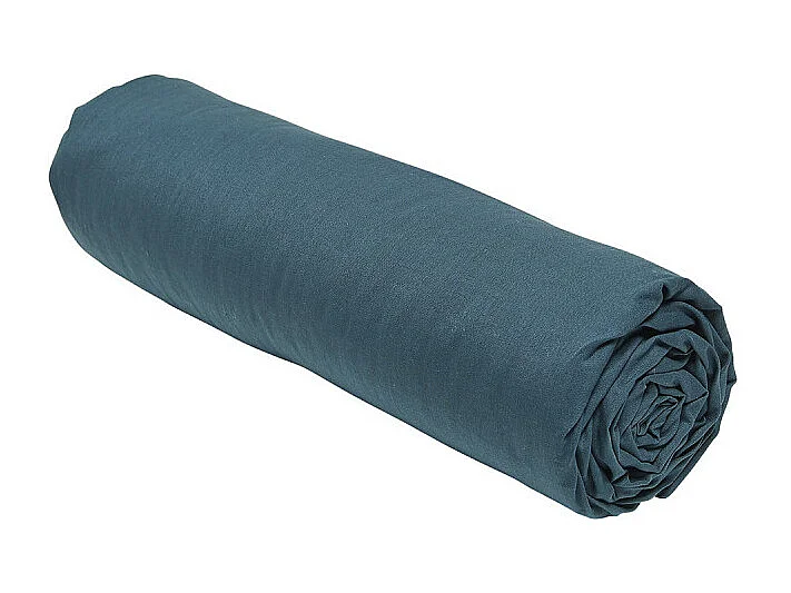 Drap inférieur réglable 100% coton qualité 144 fils, en couleurs unies. Bleu pétrole 160x200cm