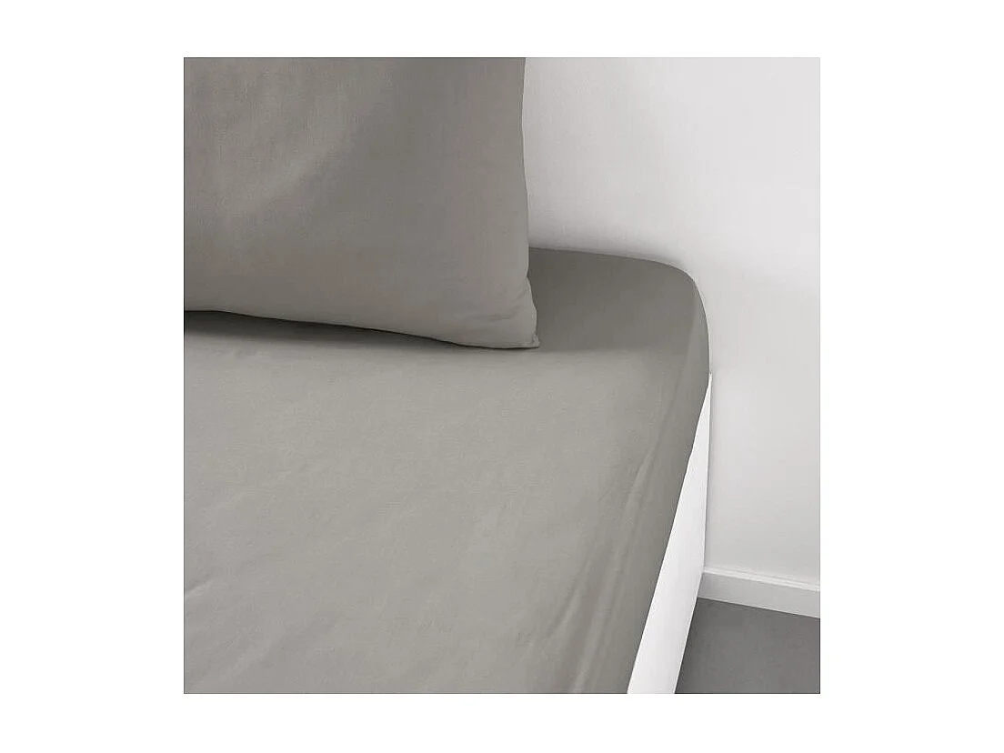 Drap inférieur réglable 100% coton qualité 144 fils, en couleurs unies. Linge 135x200cm