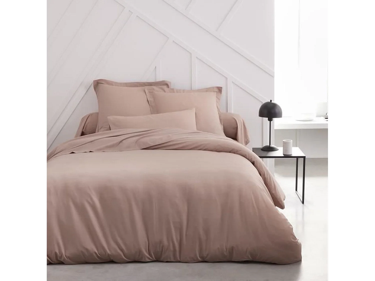 Spannbettlaken – 140 x 200+30 cm, einfarbig – Sandrosa