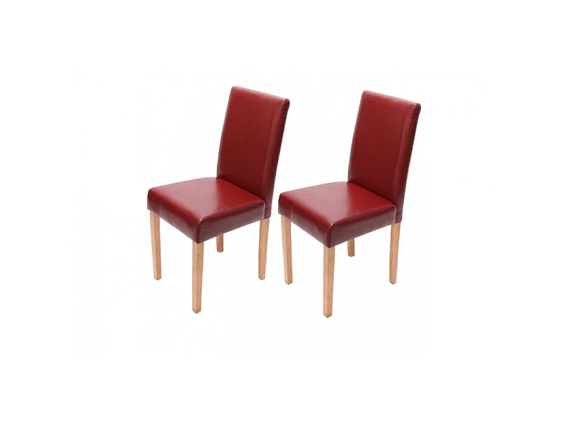 Chaise de salle à manger lot de 2 ATHENA rouge