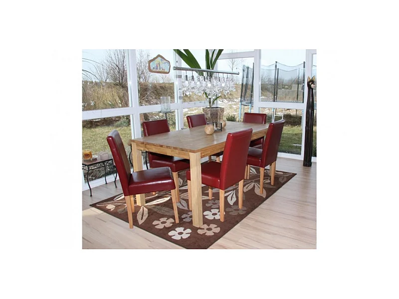 Chaise de salle à manger lot de 2 ATHENA rouge