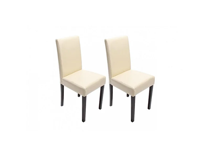 Chaise de salle à manger lot de 2 SANTORINI Crème