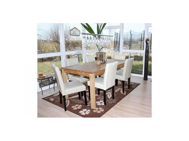 Chaise de salle à manger lot de 2 SANTORINI Crème