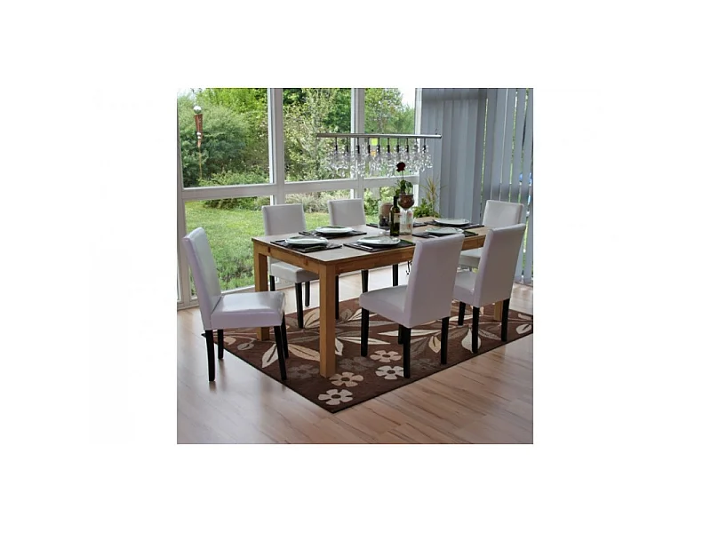 Chaise de salle à manger lot de 2 SANTORINI blanc