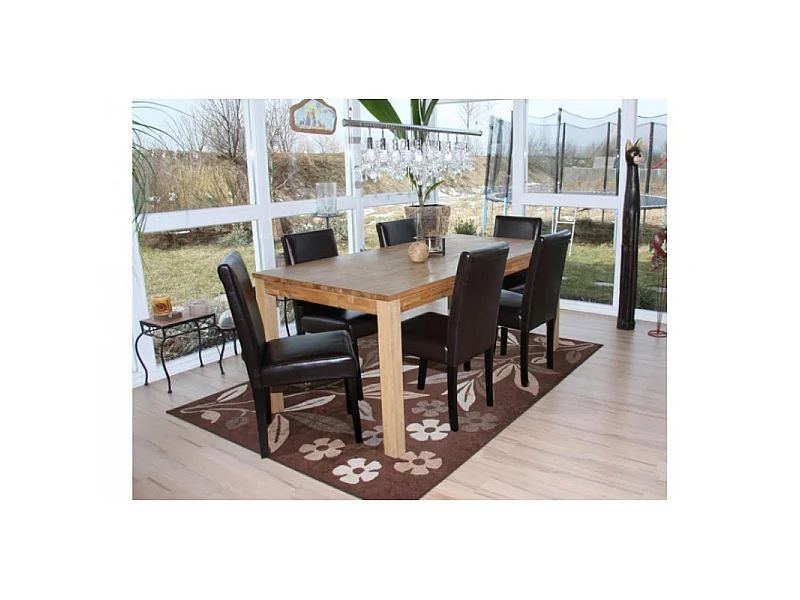 Chaise de salle à manger lot de 2 SANTORINI brun