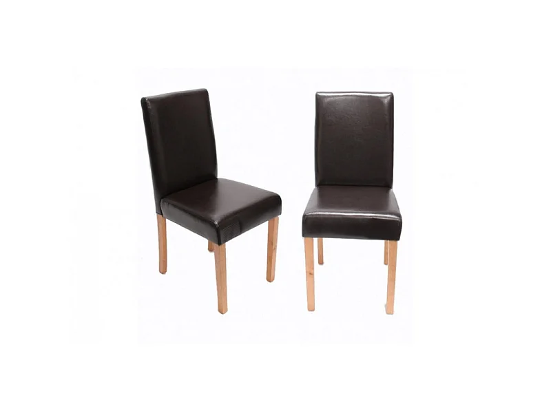 Chaise de salle à manger lot de 2 ATHENA brun
