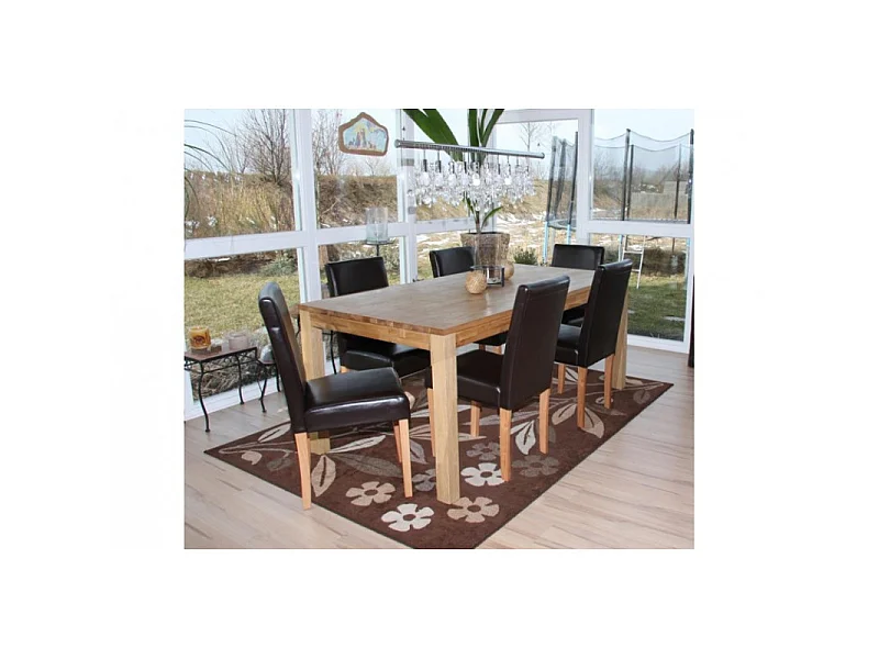 Chaise de salle à manger lot de 2 ATHENA brun