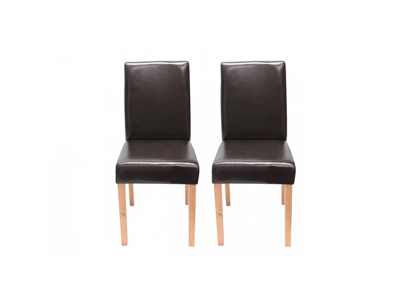 Chaise de salle à manger lot de 2 ATHENA brun