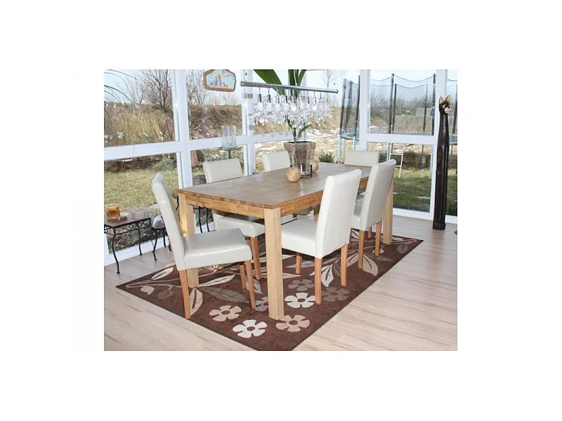 Chaise de salle à manger lot de 2 ATHENA crème