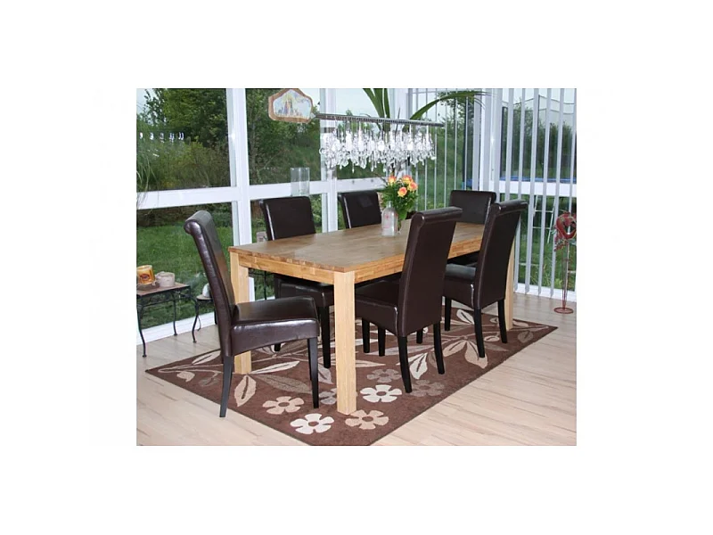 Chaise de salle à manger lot de 2 FLORENCE brun