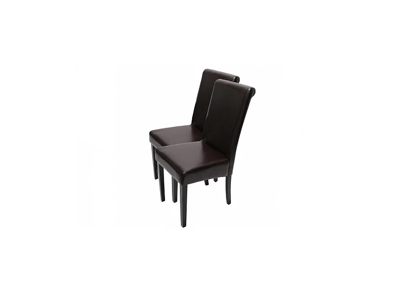 Chaise de salle à manger lot de 2 FLORENCE brun