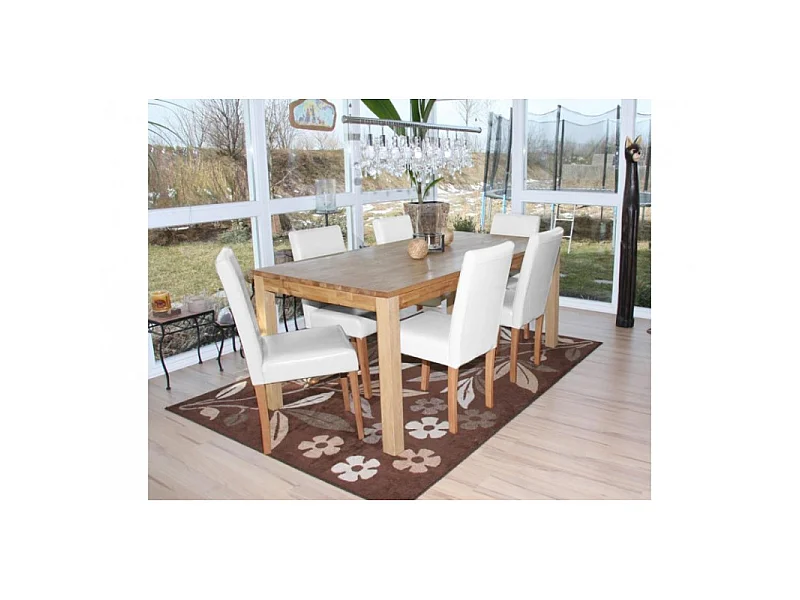 Chaise de salle à manger lot de 2 ATHENA  blanc