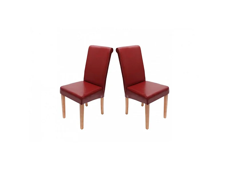 Chaise de salle à manger lot de 2 FLORENCE rouge