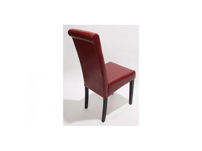 Chaise de salle à manger lot de 2 FLORENCE rouge pieds foncés