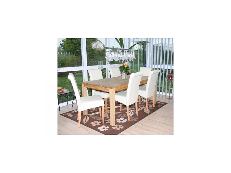 Chaise de salle à manger lot de 2 FLORENCE crème