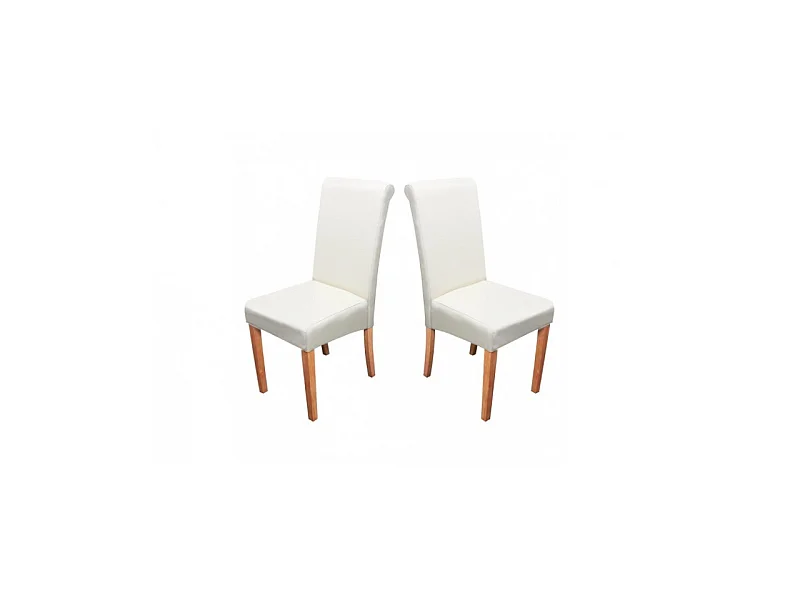 Chaise de salle à manger lot de 2 FLORENCE crème