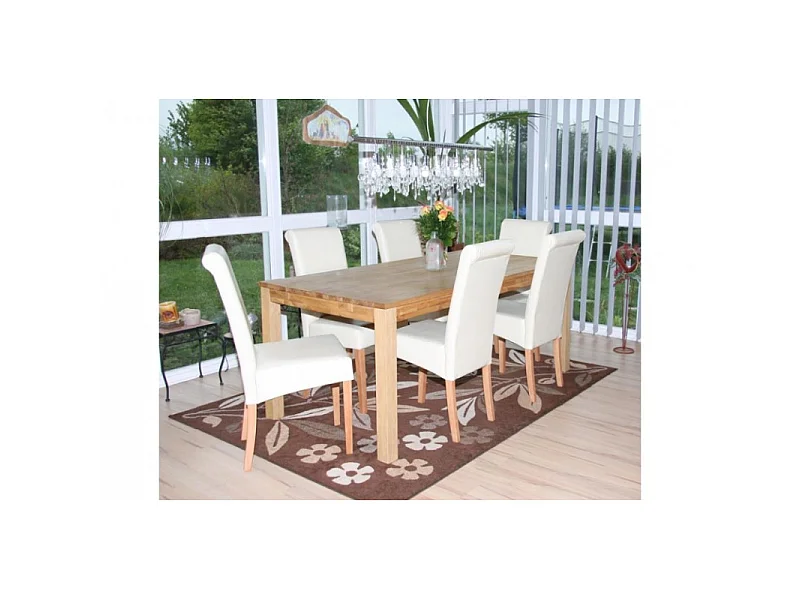 Chaise de salle à manger lot de 2 FLORENCE crème