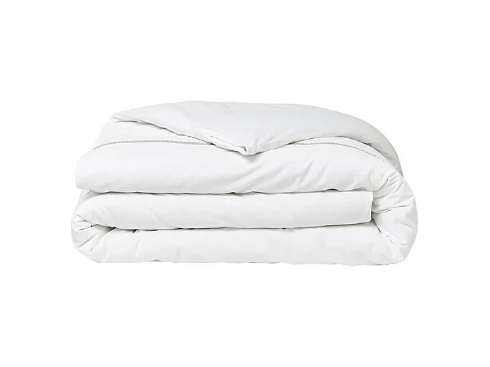 Parrure de lit TODAY Prestige - 240 x 260 cm - 2 personnes - 100% Percale Finition dentelle - Craie