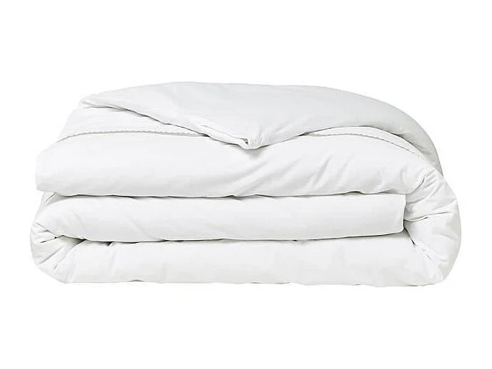 Parrure de lit TODAY Prestige - 240 x 260 cm - 2 personnes - 100% Percale Finition dentelle - Craie