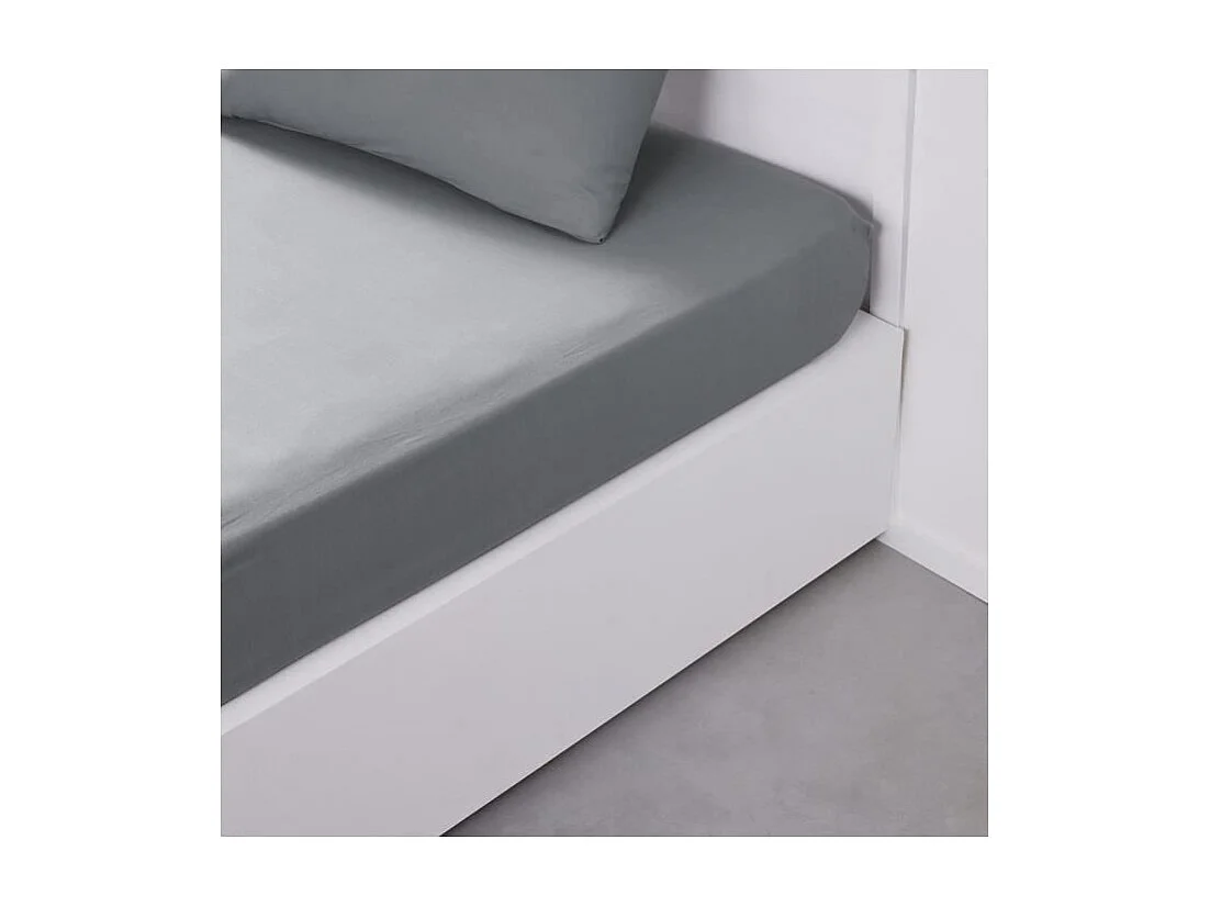 Drap inférieur réglable 100% coton qualité 144 fils, en couleurs unies. Acier 180x200cm