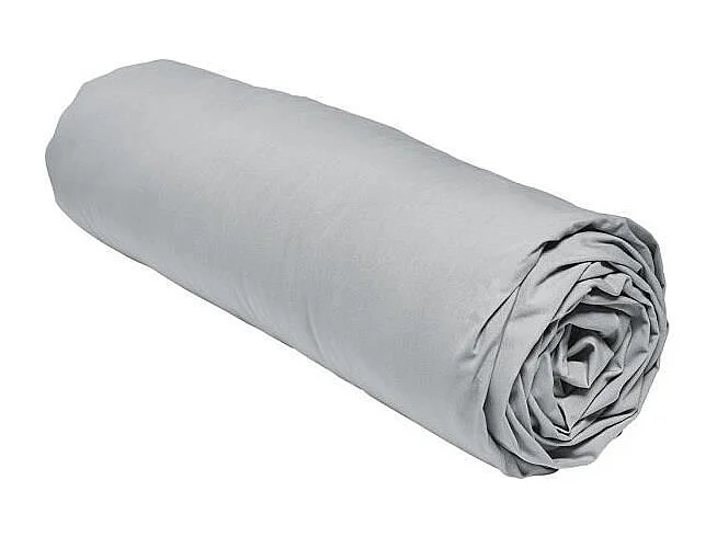 Drap housse  Prestige - 160 x 200+30 cm - 2 personnes - 100% Percale de coton uni - Acier