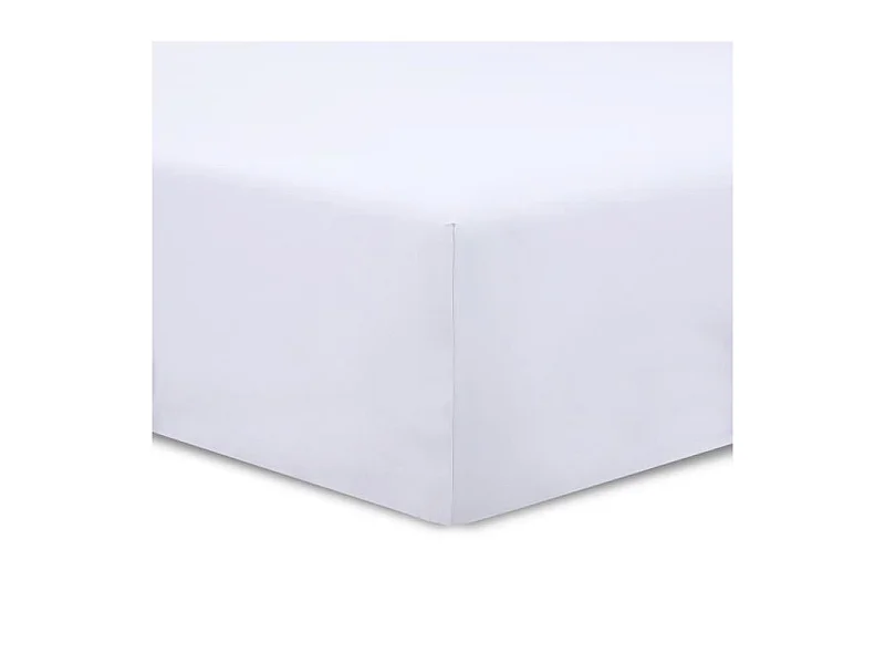 Drap Housse Blanc 180x200cm 100% Coton Vision