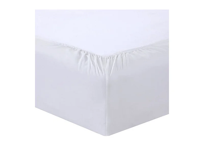 Drap Housse Blanc 180x200cm 100% Coton Vision