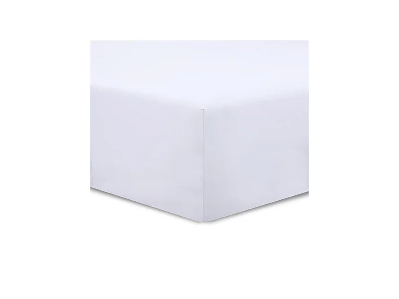 Drap Housse Blanc 180x200cm 100% Coton Vision