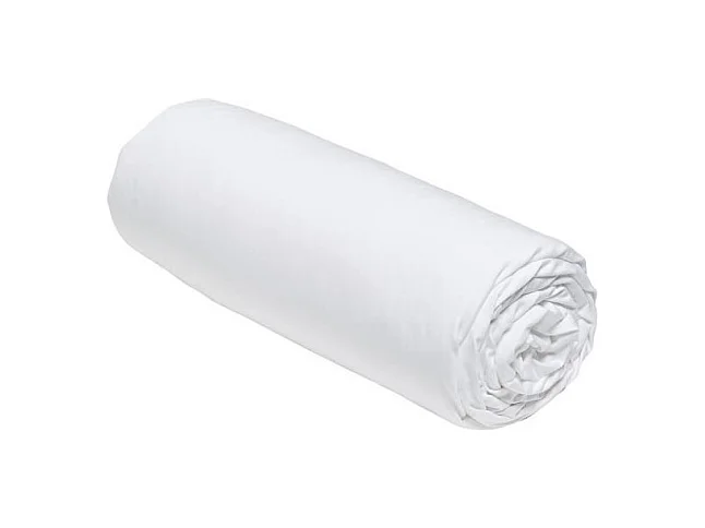 Drap housse grands bonnets en percale de coton pour lit double "Essential" - Blanc - 160 x 200 cm