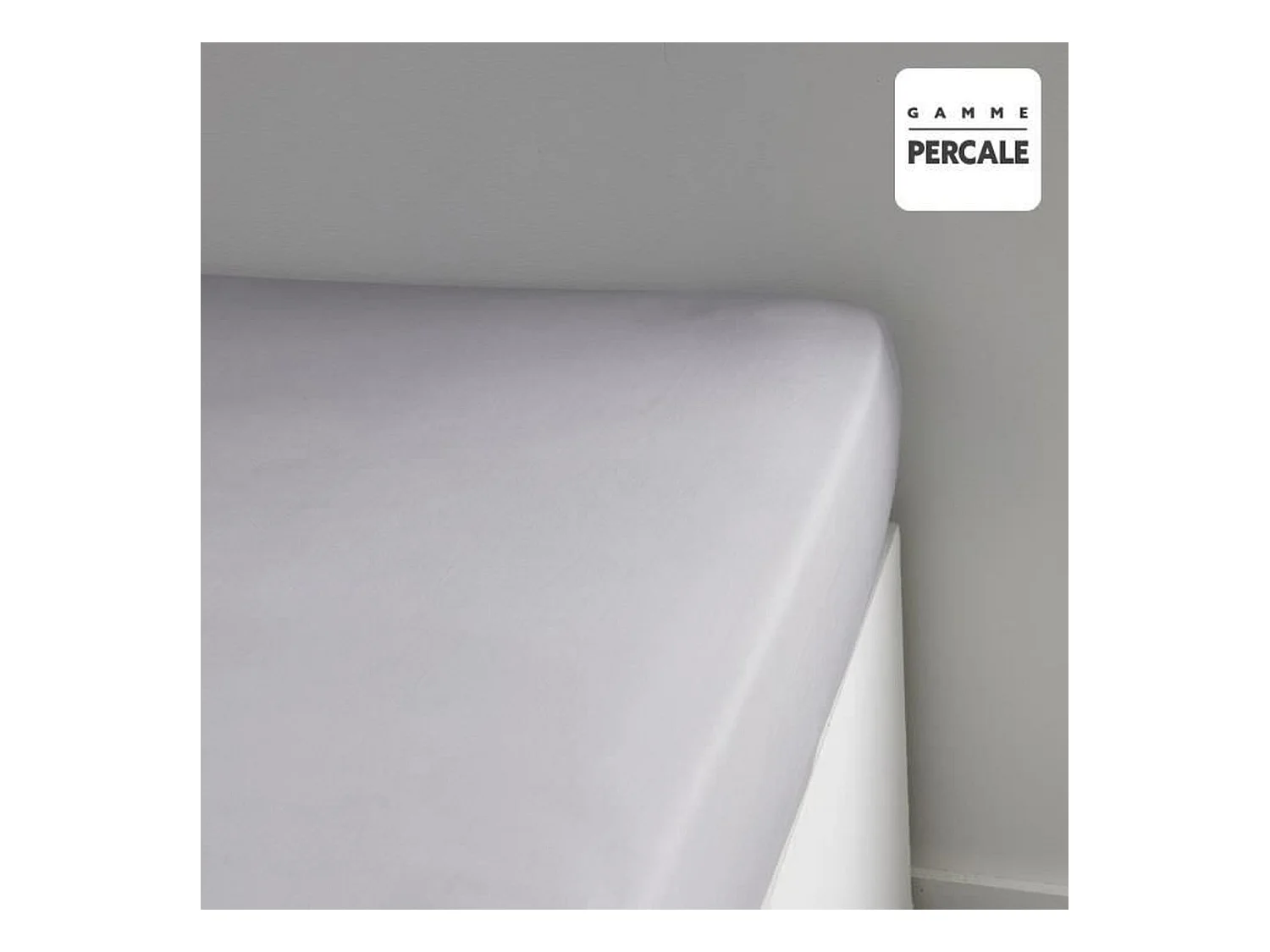 Hoeslaken - 140 x 200 + 30 cm - 100% effen katoen percal - Staal