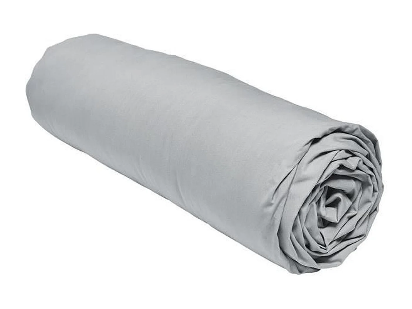 Drap housse - 140 x 200+30 cm - 100% Percale de coton uni - Acier