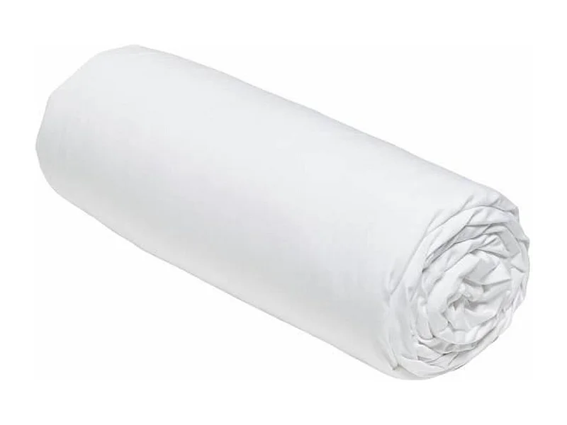 Lenzuolo con angoli 140 x 200+30 cm 100% percalle di cotone tinta unita Gesso